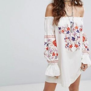 Free people embroidery off shoulder dress